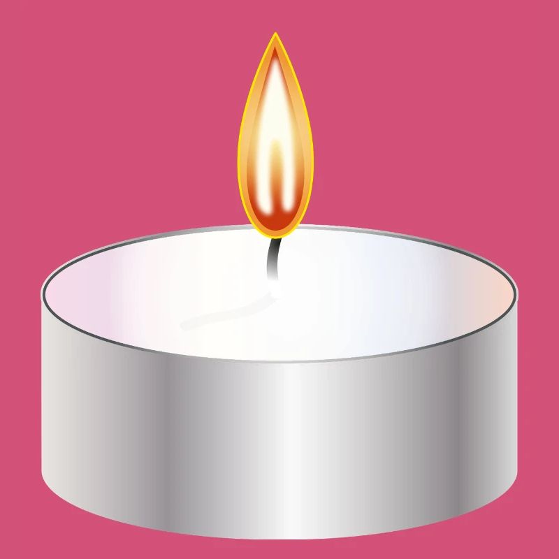 Burning Tealight Candle Simple Symbol