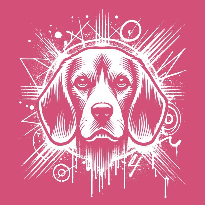 Mignon Beagle dans le style graffiti