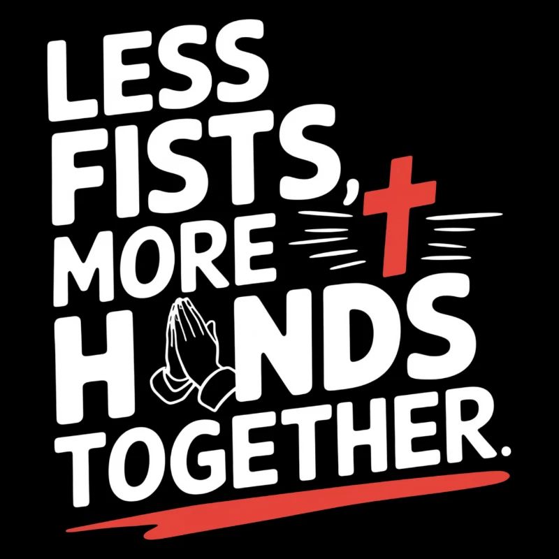 Less Fists More Hands Together Prayer