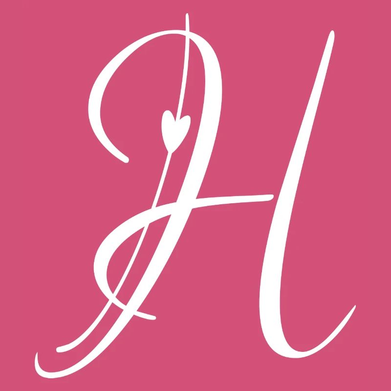 Lettre H Alphabet Initial Monogramme Poche Visage