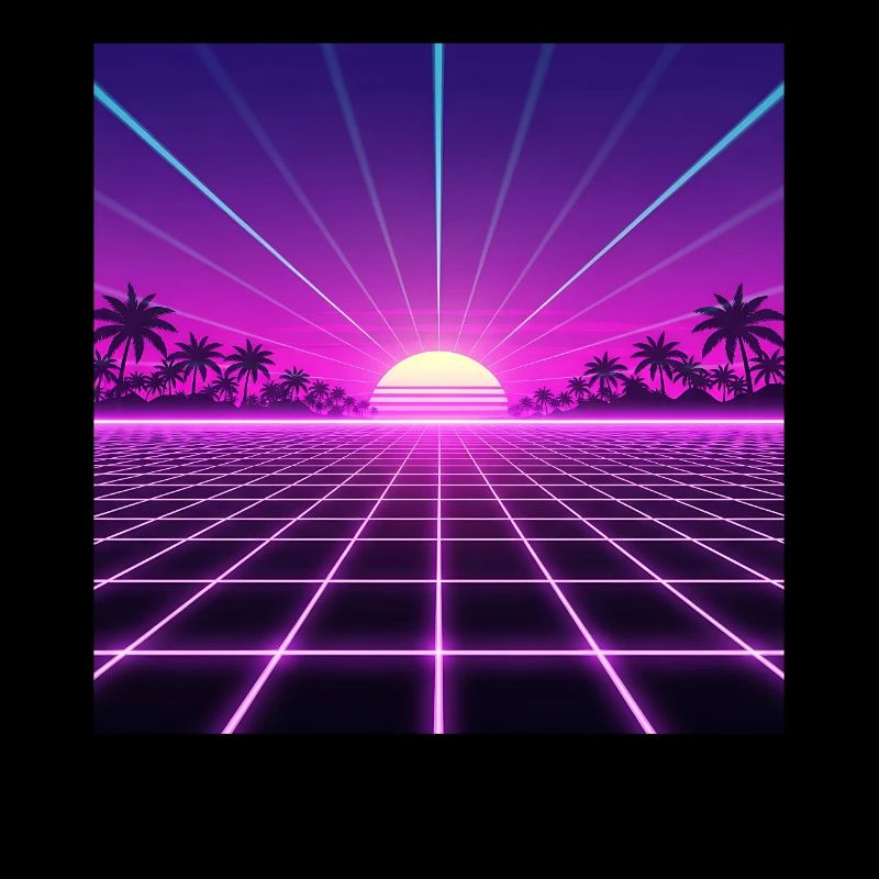Sunset Neon Retrogrid back to 90s