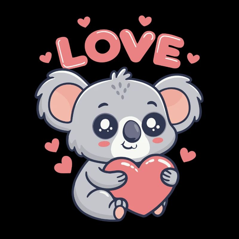 Koala Coeur Love Dessin Doux