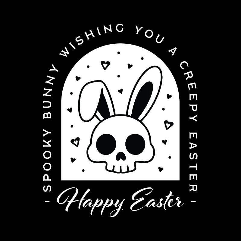Esthétique gothique de crâne de lapin de Pâques effrayante