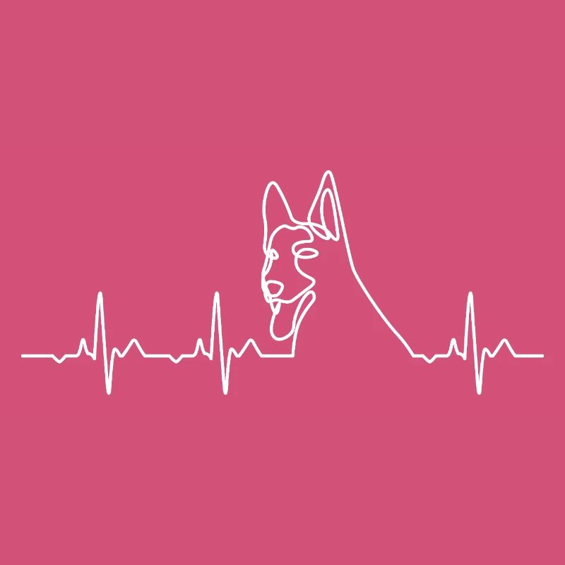 Minimalistischer Deutscher Schäferhund Heartbeat Geschenk