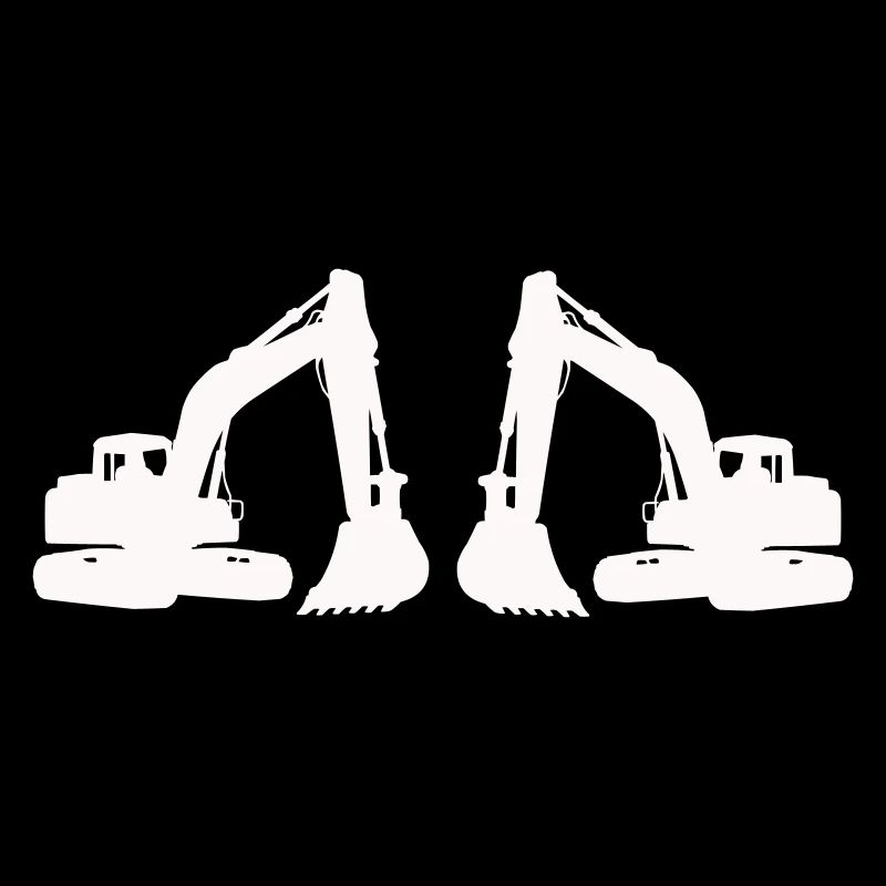 Doppel Bagger Silhouette