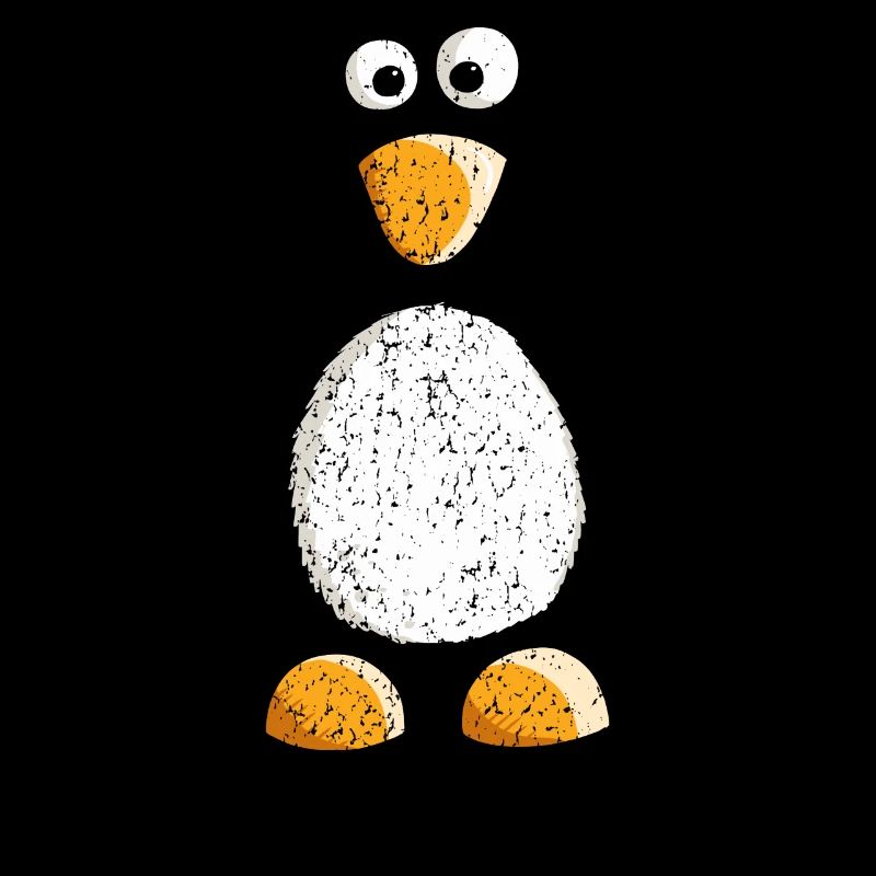 Kleiner Süsser Pinguin Mit Vintage Look