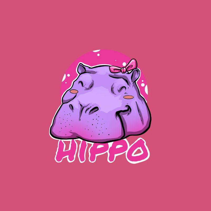 Cute Hippo with Pink Bow