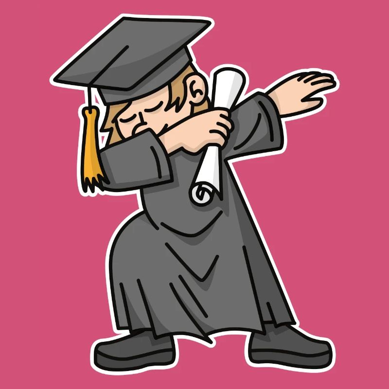 Junge Student dab dabbing Absolvent Schule