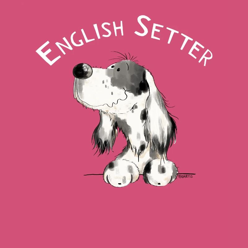 Happy Englischer Setter I Hunde Comic Geschenk
