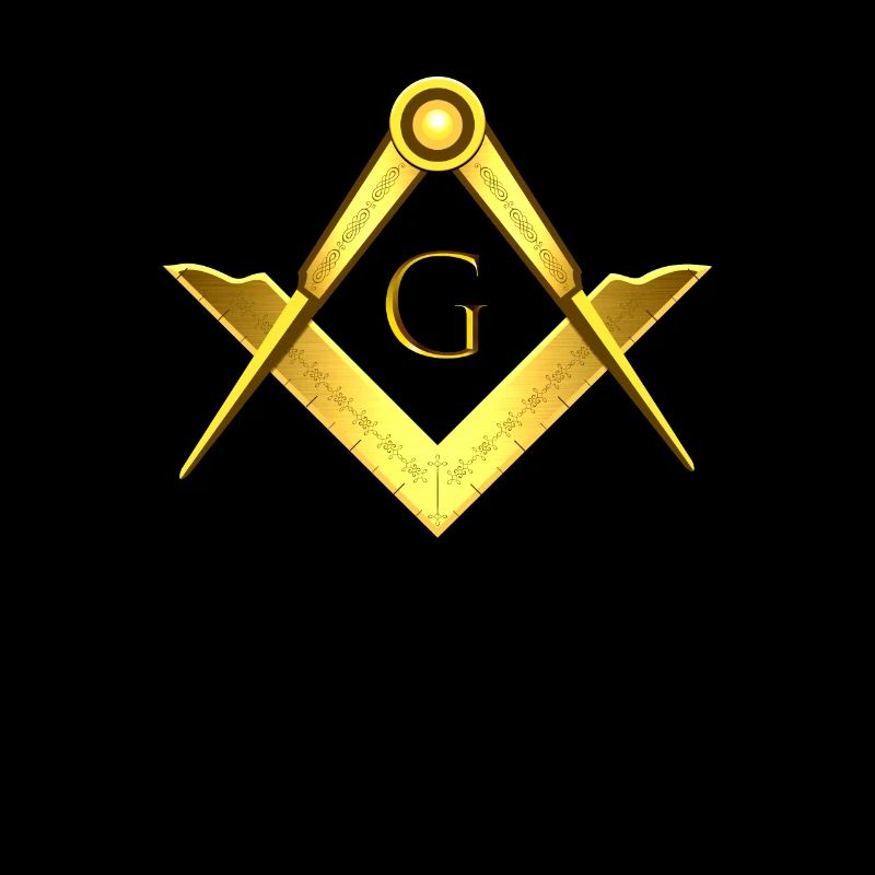 Masonic symbol angle compass gold freemasonry