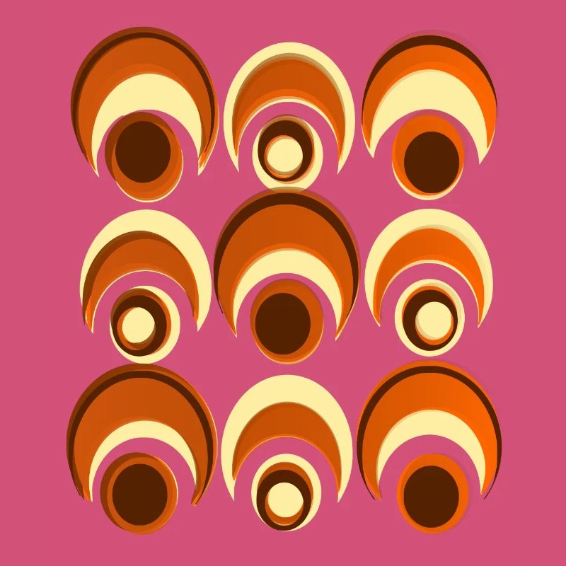 60s 70s Retro Pattern Circle Style Pattern