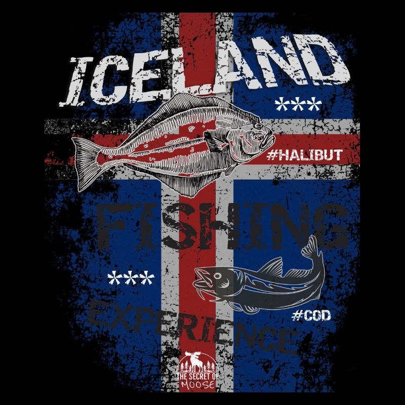 Islande Drapeau de pêche Pêche Poisson Design