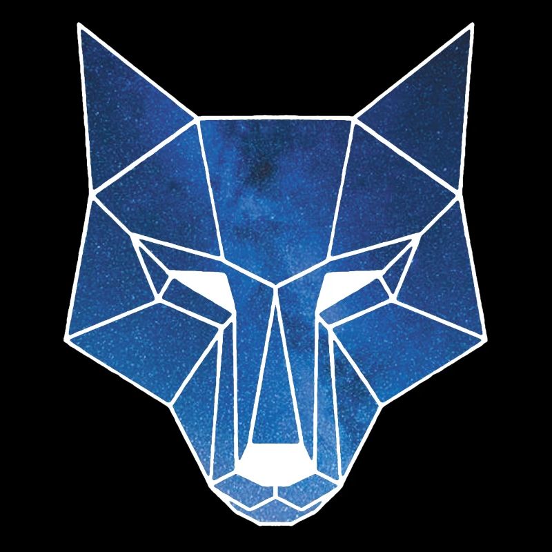Weißer Wolf und Sternenhimmel