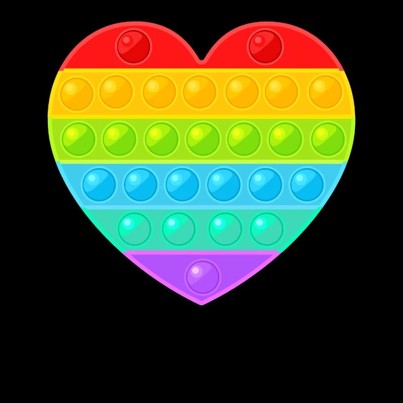 Pop It Popit Herz Bunt Regenbogen