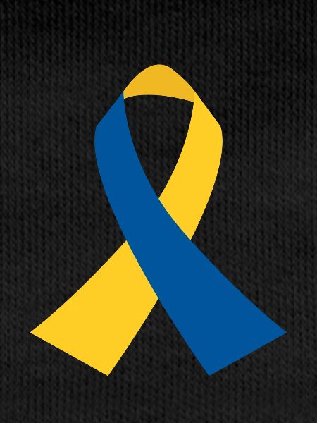Icône du ruban bleu-jaune