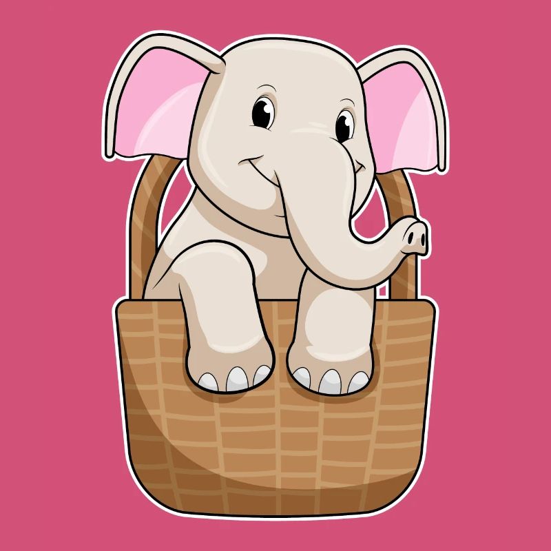 Elephant with basket