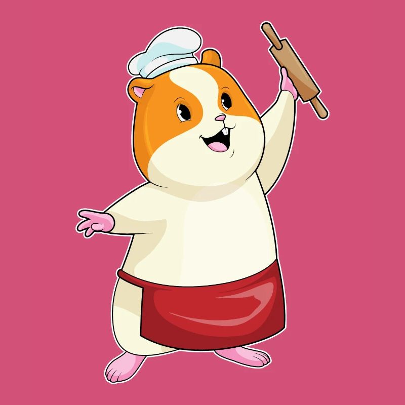 Hamster Bäcker Nudelholz Backen