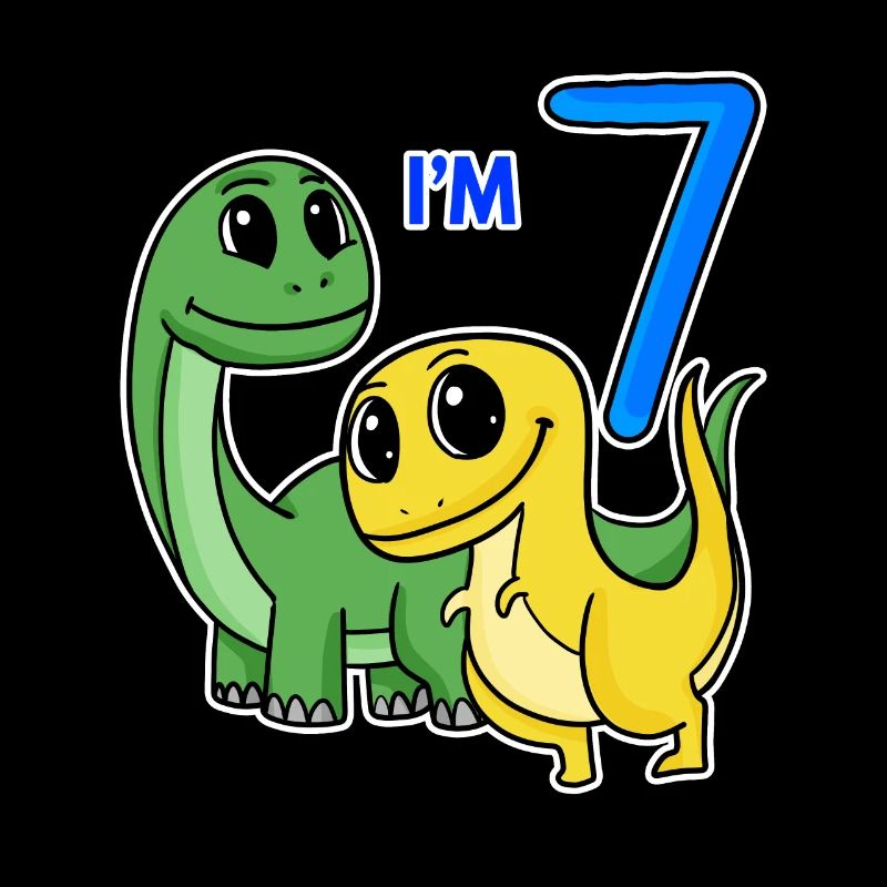 7. Geburtstag Junge Dino Motiv
