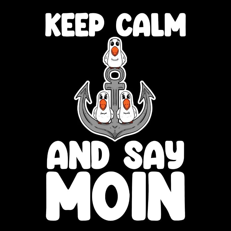 Nordsee Plattdeutsch Spruch Moin Möwe Anker