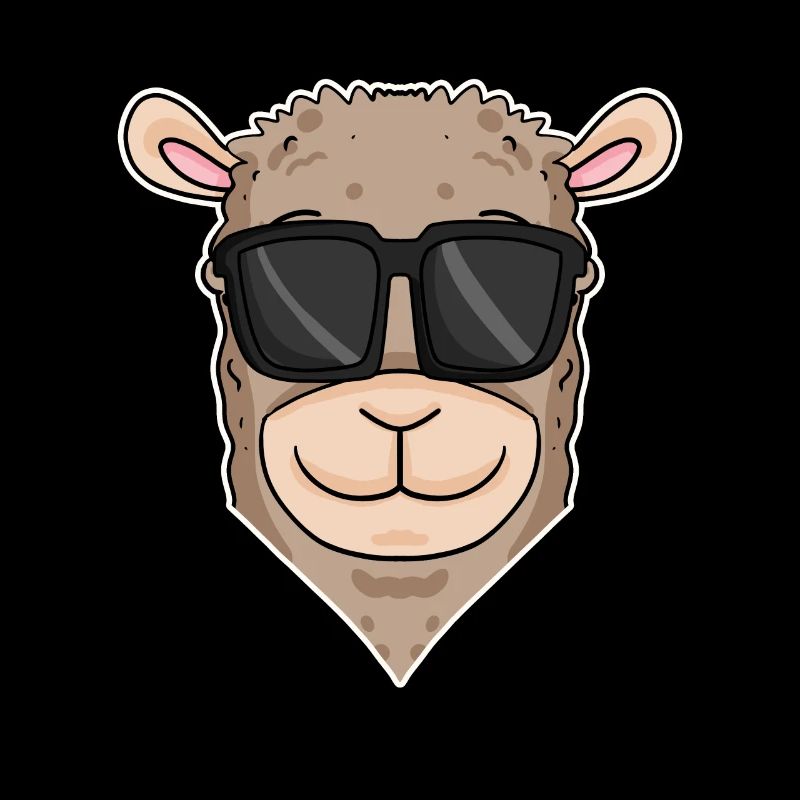 cool llama with sunglasses