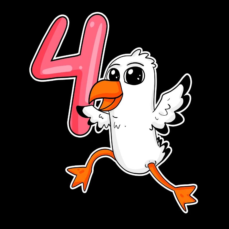 4. Geburtstag Motiv Möwe - vier Jahre