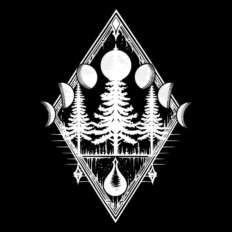 Phases de lune Arbres forestiers Occulte Wicca païenne