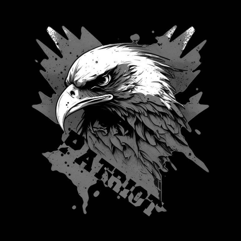 Aigle patriotique avec lettrage