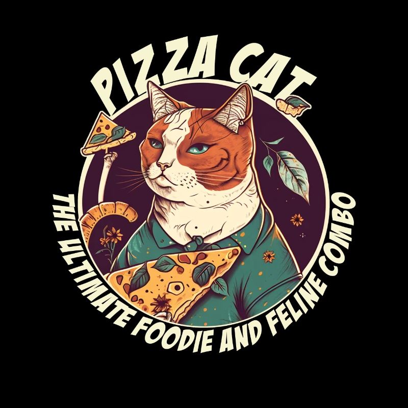 Katze mit Pizzastücken