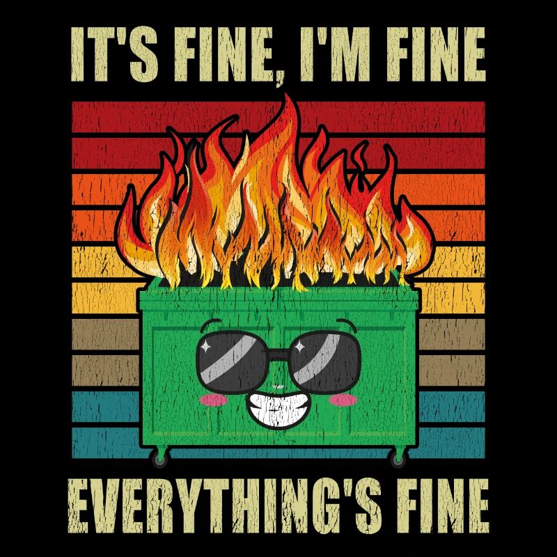 Dumpster Fire It's good that I did well Funny Mens