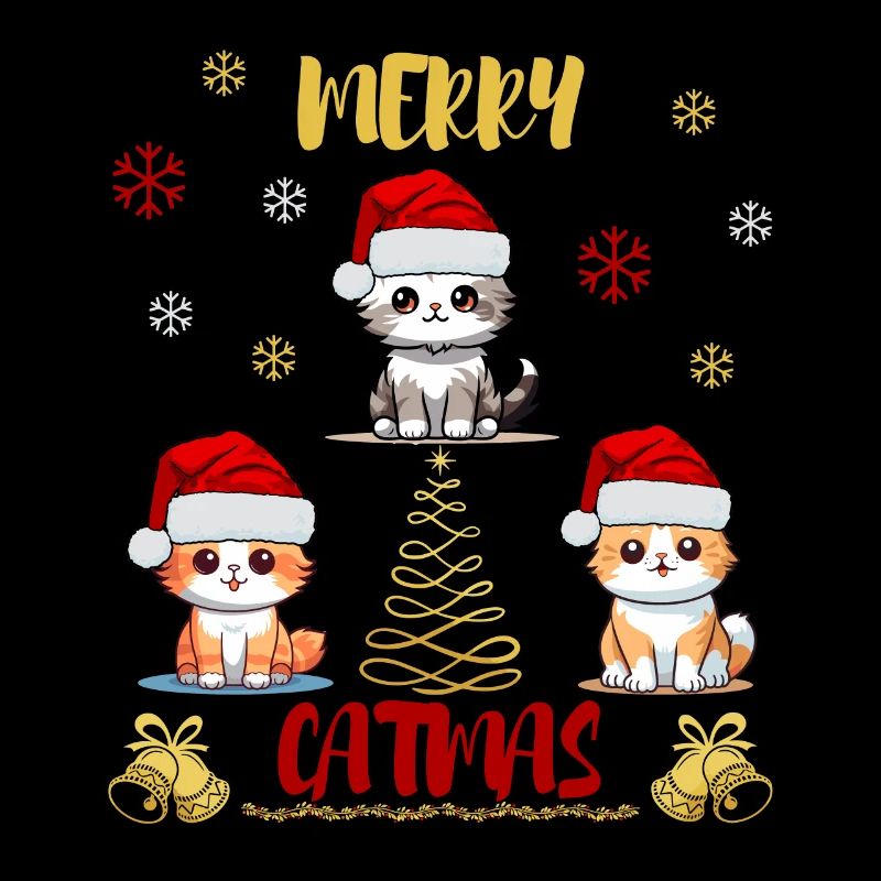 Merry Catmas Cat Lover Funny Cute