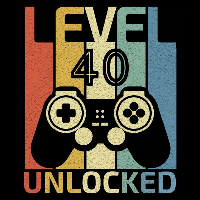 Level 40 freigeschaltet Lustiger Videospieler 40. Geburtstag
