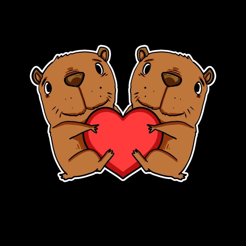 Capybara Capybara Coeur Amour
