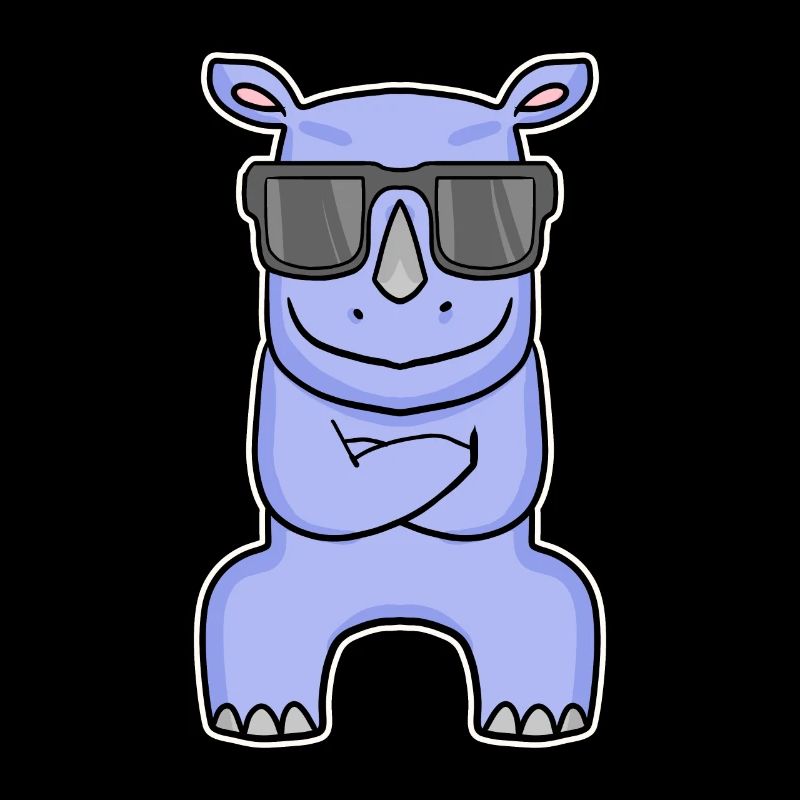Nilpferd mit Brille