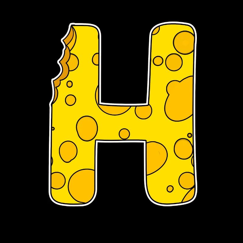 Lettre H - Lettre initiale H - Motif Fromage