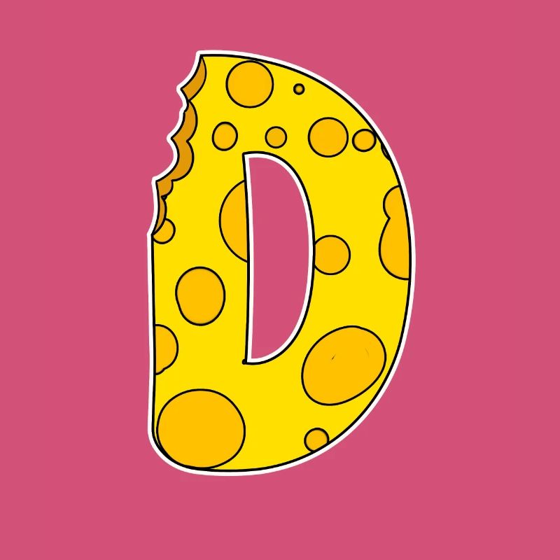 Buchstabe D - Anfangsbuchstabe D - Käse Motiv