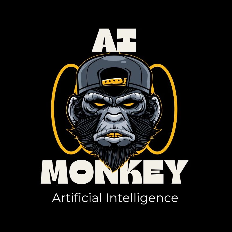 Artful Monkey with AI Theme
