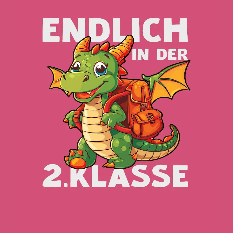 Drache 2 Klasse Jungen Mädchen Einschulung Schule
