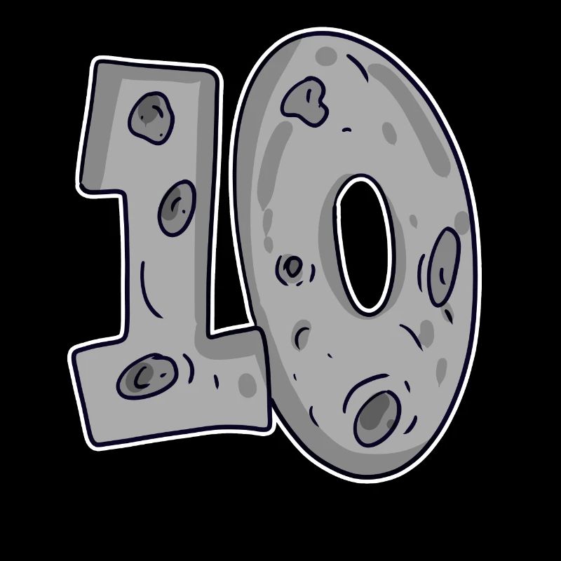 Moon Ten 10 Number Number