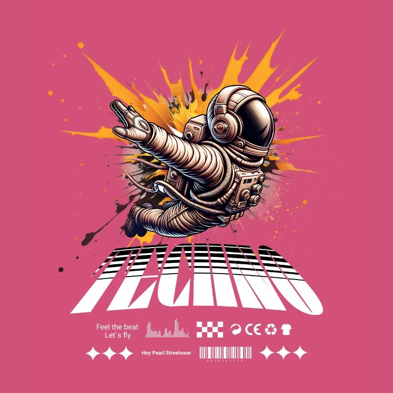 Astronaut im Sprayer-Splash Techno