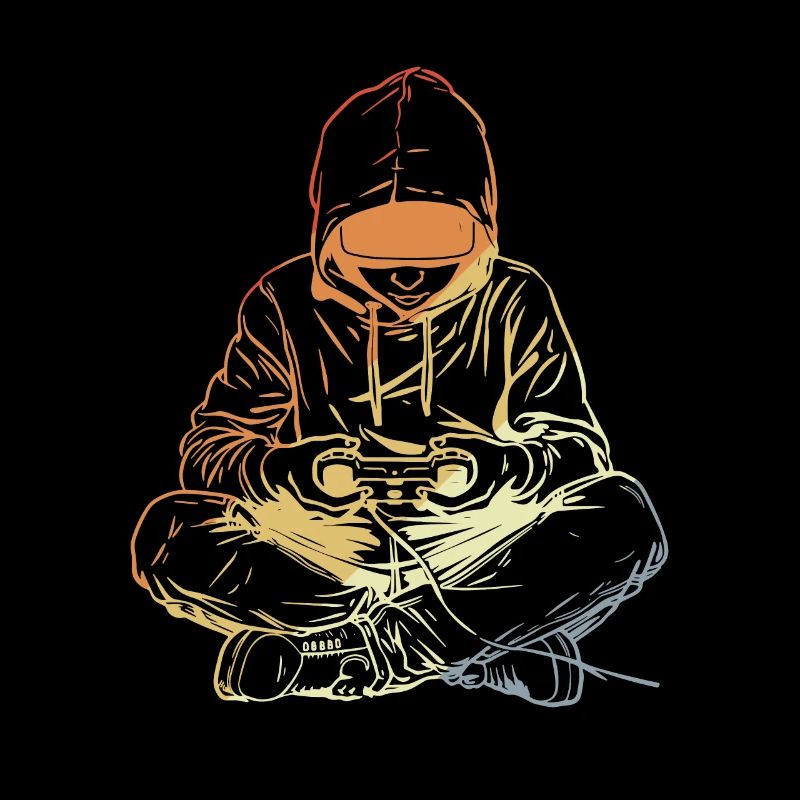 Gamer Drawing Retro Look