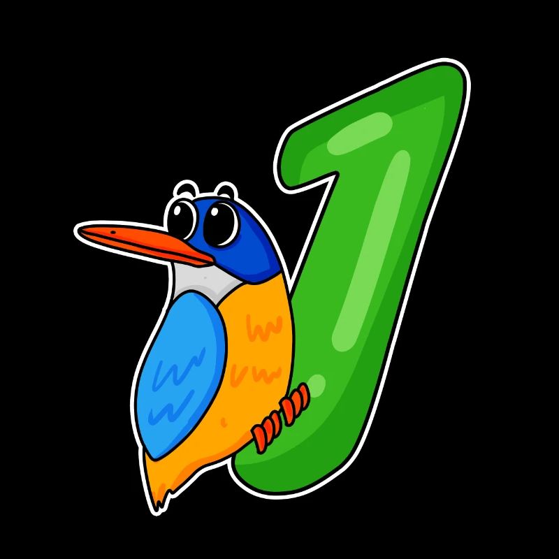 1. Geburtstag Motiv Eisvogel - eins Jahre alt