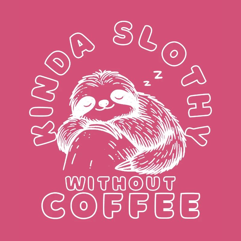 Funny Sleeping Sloth Coffee Quote