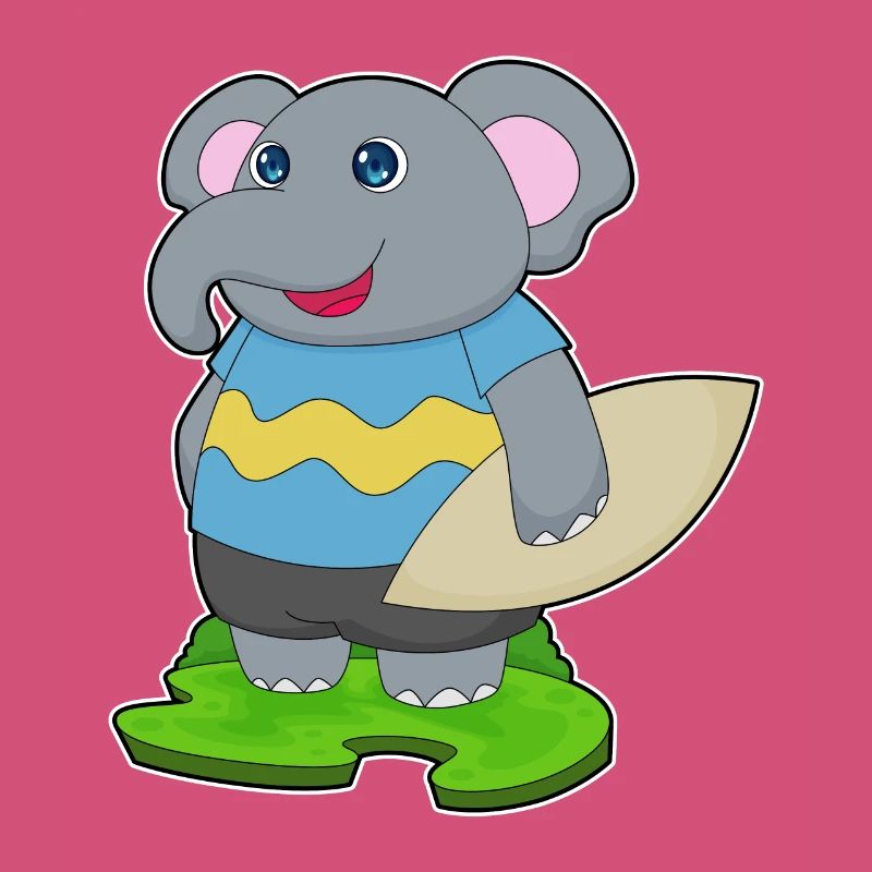 Été de planche de surf sur l’éléphant