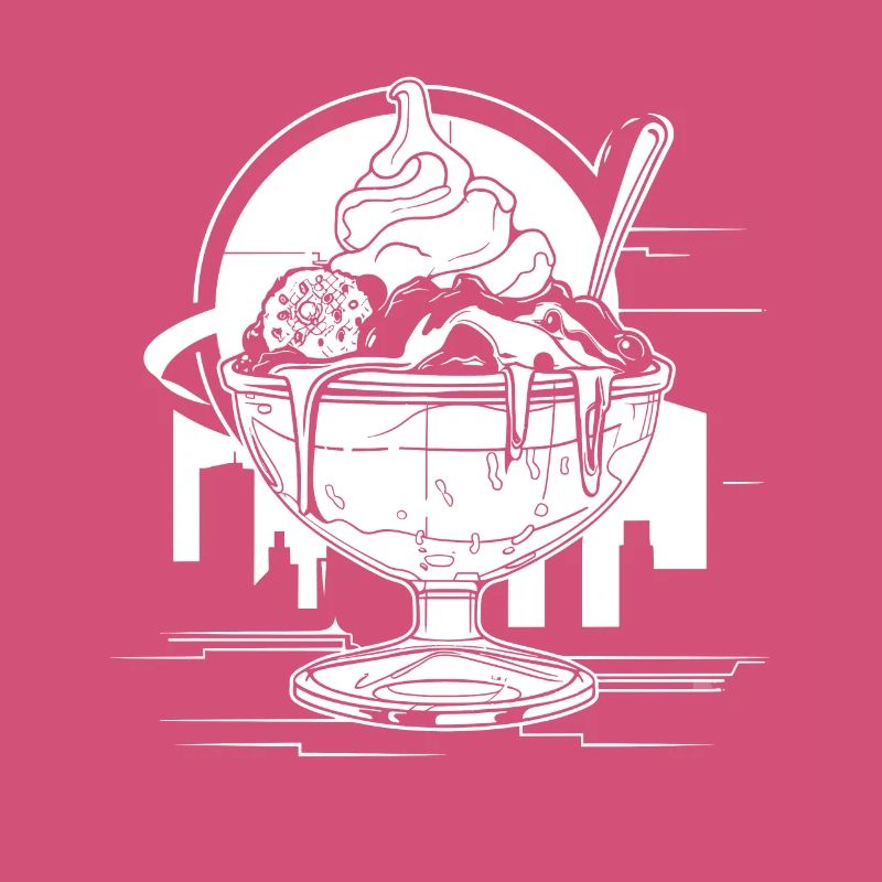 Sundae à la crème glacée graphique
