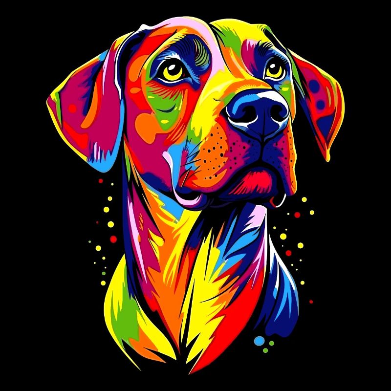 Rhodesian Ridgeback Popart Arc-en-ciel Chiens colorés