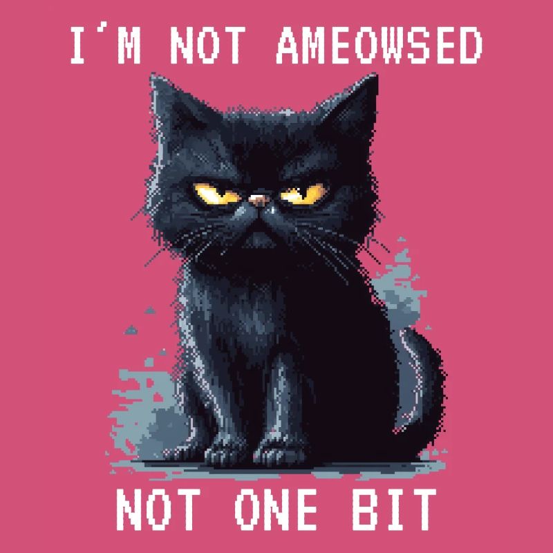I'm Not Ameowsed Schwarze Katze Pixelart Pixel