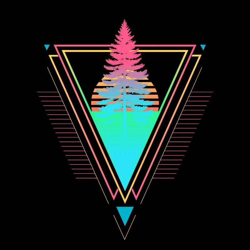 Tannenbaum Vaporwave Synthwave 90er 80er sunset