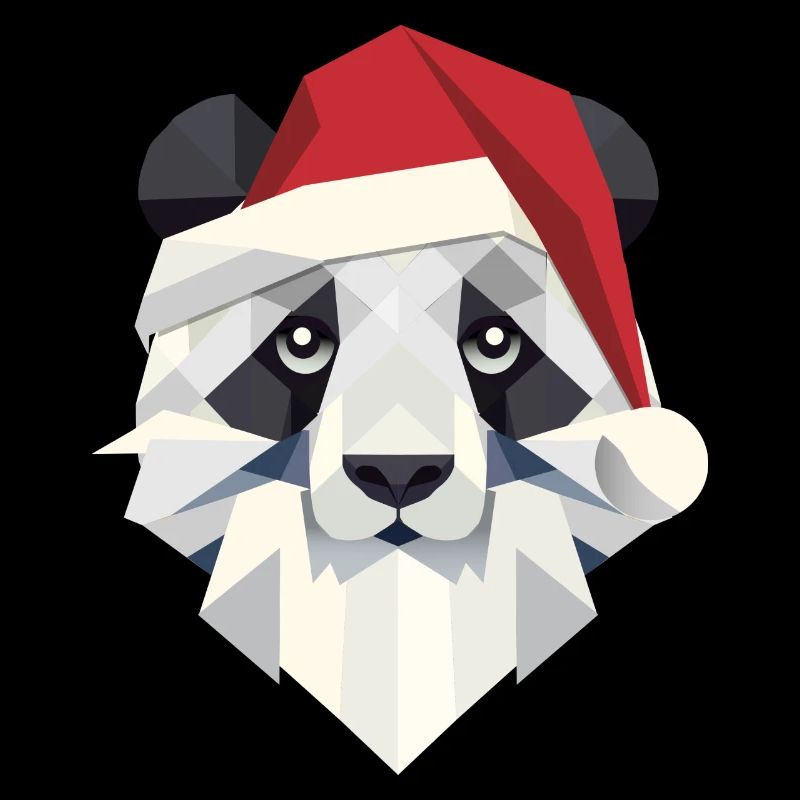 Joyeux Noël panda dans un style moderne