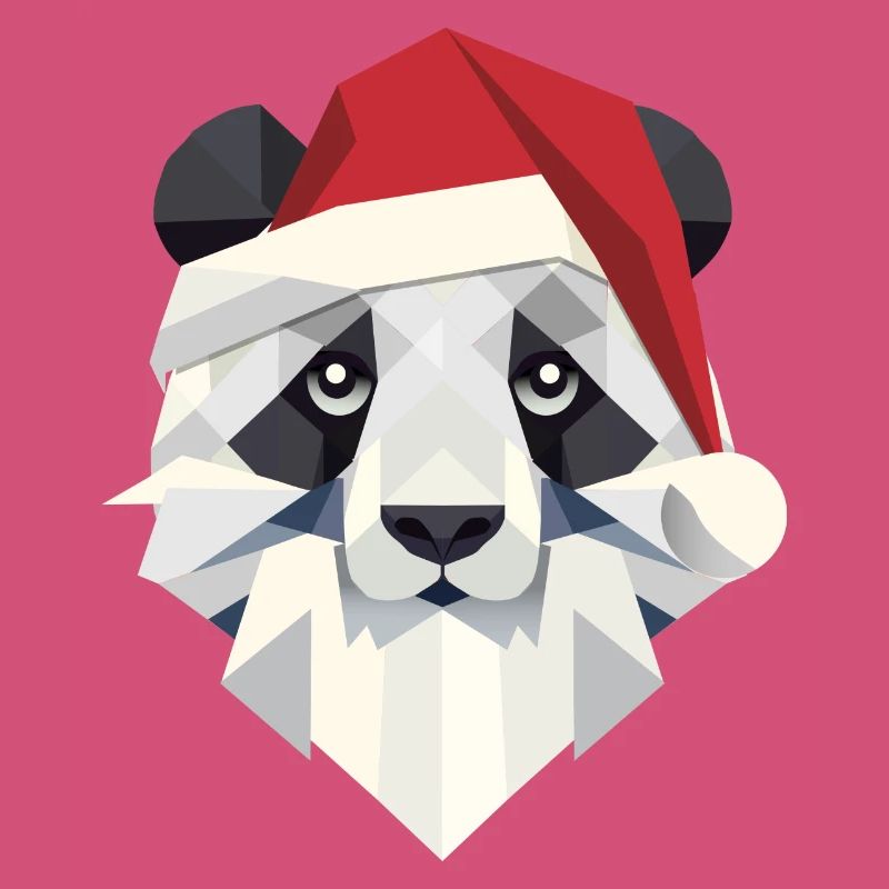 Joyeux Noël panda dans un style moderne