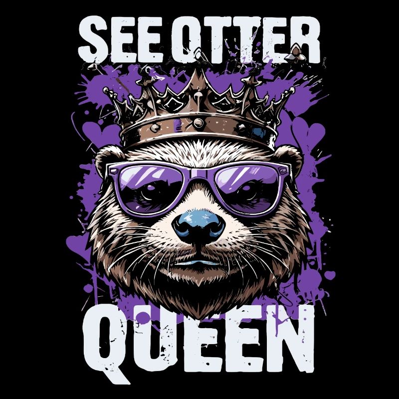 See Otter Queen – Otter mit Krone und Sonnenbrille